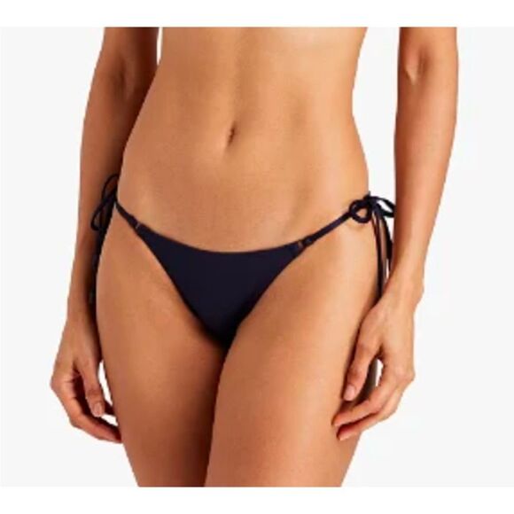 ZIMMERMANN Side Tie Bathing Bikini Bottom Navy Blue Size 4 NWT $275 - Picture 2 of 5